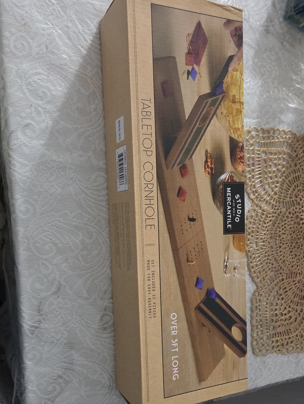Tan Tabletop Cornhole Game